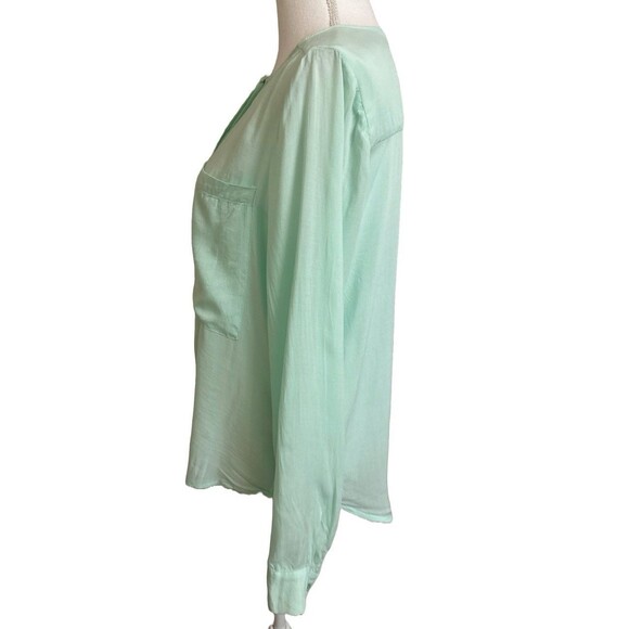ANTHROPOLOGIE Maeve Women's 6 Clara Split Back Blouse Top Mint Green Pockets - Picture 5 of 8